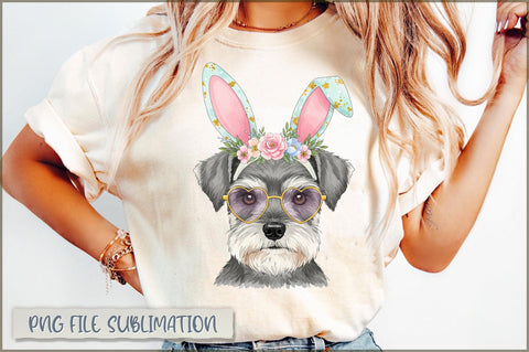 Easter Dog Coquette Retro Easter Bow PNG Sublimation Shetara Begum 