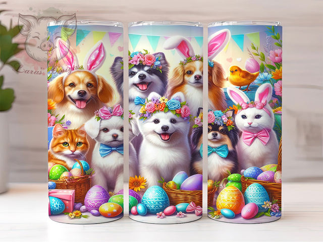 Easter Dog Cute Puppy Tumbler Wrap, Cute Puppy Wrap, Dog Lover Easter Cup, Spring Dogs Sublimation, Easter Egg Pup Design, Funny Dog Easter Mug, Pastel Puppy Tumbler Sublimation Lara' s Designs 