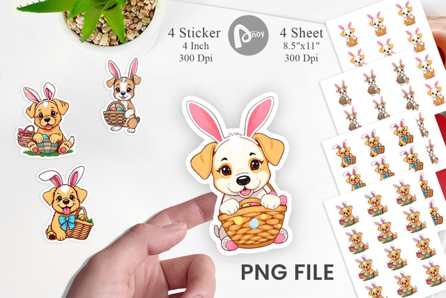 Easter Dog Sticker Sublimation artnoy 
