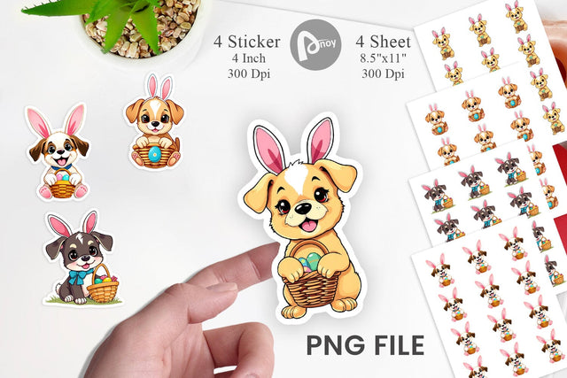 Easter Dog Sticker Sublimation artnoy 