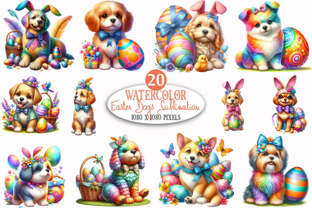Easter Dogs Sublimation Clipart Sublimation SVGista 