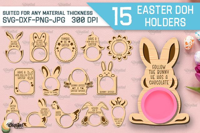 Easter Doh Holder SVG Bundle. Easter Play Doh Holder Laser Cut SVG Evgenyia Guschina 