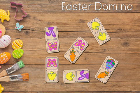 Easter domino laser cut, Kids Easter game engraving SVG AnastasiyaArtDesign 