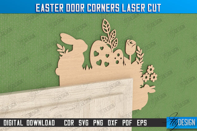 Easter Door Corner | Easter Design | Porch Decorating | Door Corner | Wall Décor | CNC File SVG Fly Design 