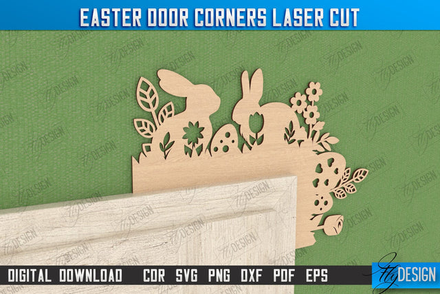 Easter Door Corner | Easter Design | Porch Decorating | Door Corner | Wall Décor | CNC File SVG Fly Design 