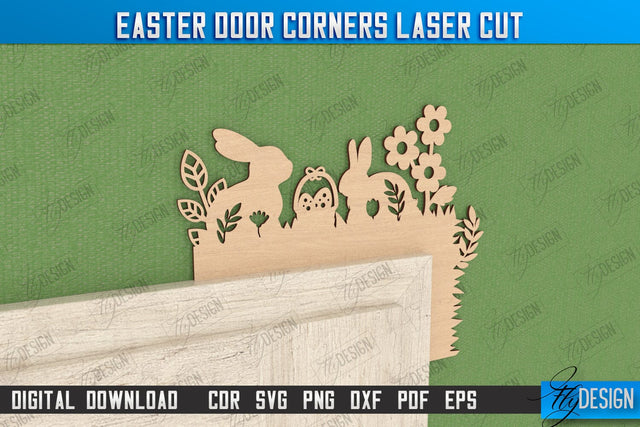 Easter Door Corner | Easter Design | Porch Decorating | Door Corner | Wall Décor | CNC File SVG Fly Design 