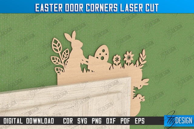 Easter Door Corner | Easter Design | Porch Decorating | Door Corner | Wall Décor | CNC File SVG Fly Design 