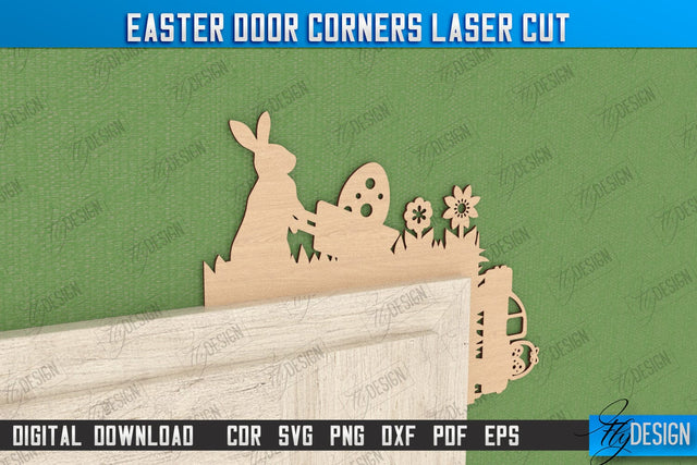 Easter Door Corner | Easter Design | Porch Decorating | Door Corner | Wall Décor | CNC File SVG Fly Design 