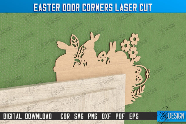 Easter Door Corner | Easter Design | Porch Decorating | Door Corner | Wall Décor | CNC File SVG Fly Design 