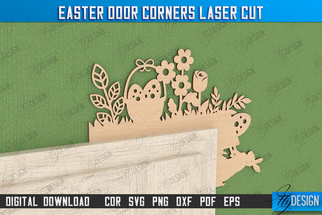 Easter Door Corner | Easter Design | Porch Decorating | Door Corner | Wall Décor | CNC File SVG Fly Design 