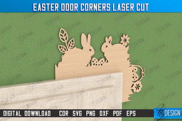 Easter Door Corner | Easter Design | Porch Decorating | Door Corner | Wall Décor | CNC File SVG Fly Design 