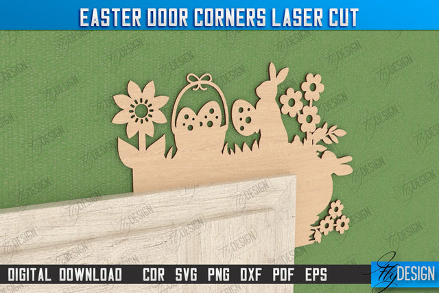 Easter Door Corner | Easter Design | Porch Decorating | Door Corner | Wall Décor | CNC File SVG Fly Design 