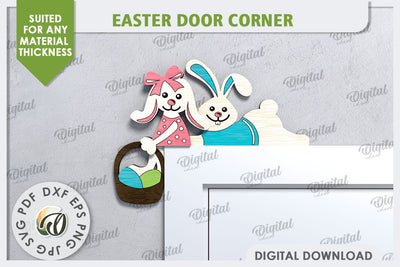 Easter Door Corner Laser Cut. Easter Home Decor SVG SVG Evgenyia Guschina 