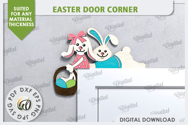 Easter Door Corner Laser Cut. Easter Home Decor SVG SVG Evgenyia Guschina 