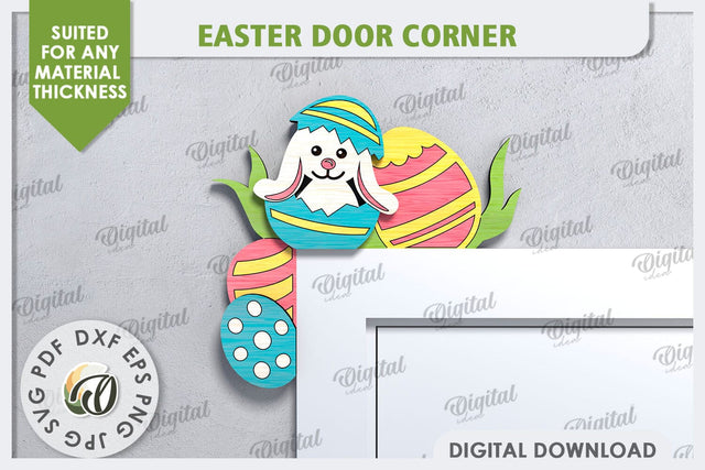 Easter Door Corner Laser Cut. Easter Home Decor SVG SVG Evgenyia Guschina 