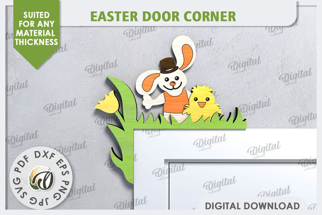 Easter Door Corner Laser Cut. Easter Home Decor SVG SVG Evgenyia Guschina 