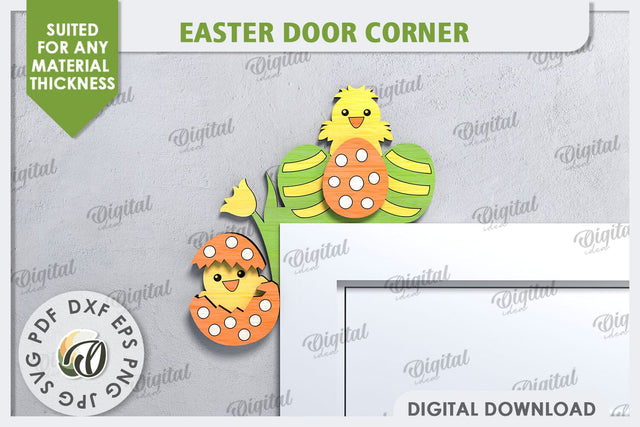Easter Door Corner Laser Cut. Easter Home Decor SVG SVG Evgenyia Guschina 