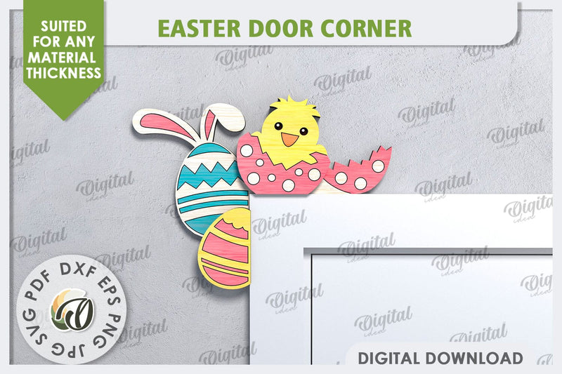 Easter Door Corner Laser Cut. Easter Home Decor SVG SVG Evgenyia Guschina 