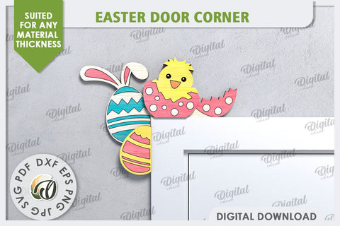Easter Door Corner Laser Cut. Easter Home Decor SVG SVG Evgenyia Guschina 