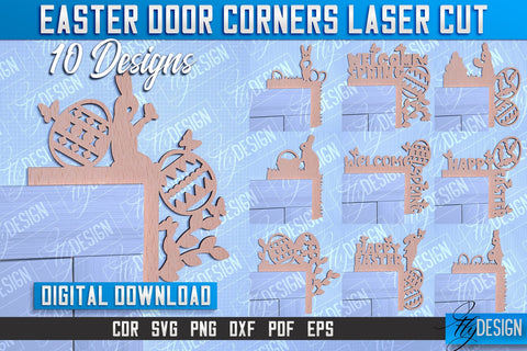 Easter Door Corners | Door Corners Design | CNC File SVG Fly Design 