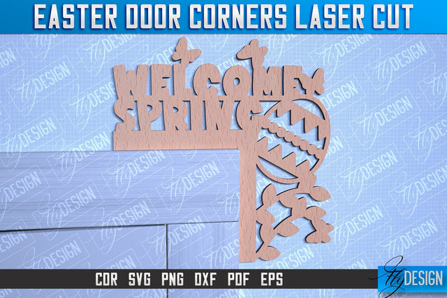 Easter Door Corners | Door Corners Design | CNC File SVG Fly Design 
