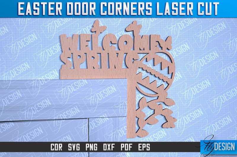 Easter Door Corners | Door Corners Design | CNC File SVG Fly Design 