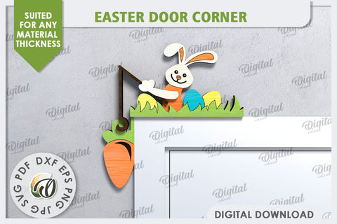 Easter Door Corners Laser Cut Bundle. Easter Decor SVG SVG Evgenyia Guschina 