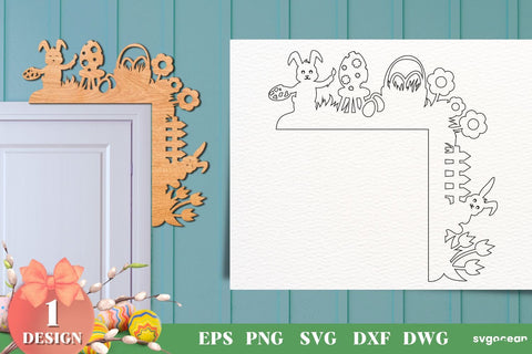 Easter Door Corners Laser Cut Files SVG SvgOcean 