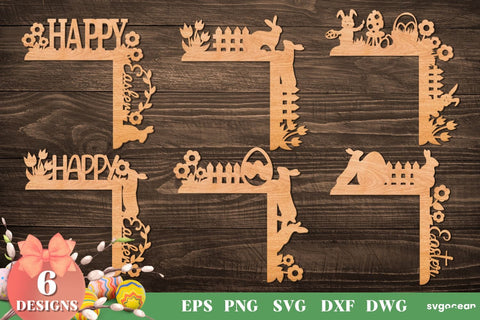 Easter Door Corners Laser Cut Files SVG SvgOcean 