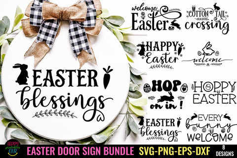 Easter Door Sign SVG Bundle I Easter Sign SVG Bundle SVG Happy Printables Club 