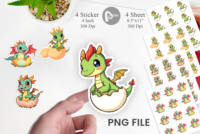 Easter Dragon Sticker Sublimation artnoy 