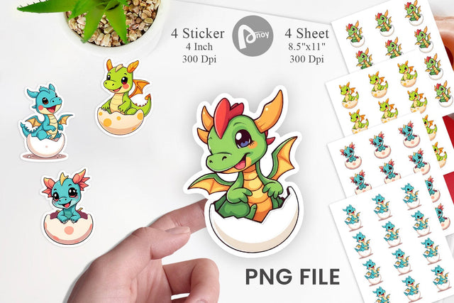Easter Dragon Sticker Sublimation artnoy 