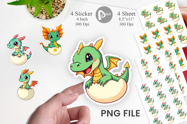 Easter Dragon Sticker Sublimation artnoy 