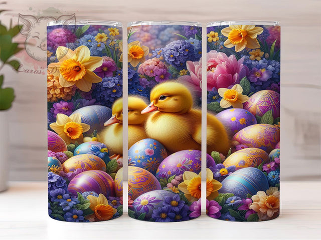 Easter Ducks Watercolor 20oz Tumbler, Watercolor Duck Cup Wrap, Spring Easter Design, Sublimation Tumbler Wrap, 20Oz Tumbler Design, Artistic Duck Cup, Cute Easter Wrap Sublimation Lara' s Designs 