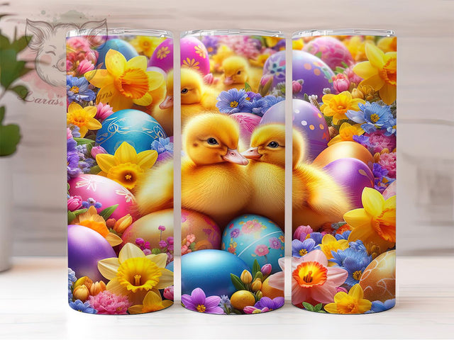 Easter Ducks Watercolor 20oz Tumbler, Watercolor Duck Cup Wrap, Spring Easter Design, Sublimation Tumbler Wrap, 20Oz Tumbler Design, Artistic Duck Cup, Cute Easter Wrap Sublimation Lara' s Designs 