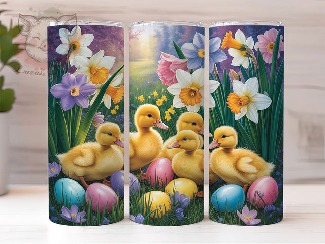 Easter Ducks Watercolor 20oz Tumbler, Watercolor Duck Cup Wrap, Spring Easter Design, Sublimation Tumbler Wrap, 20Oz Tumbler Design, Artistic Duck Cup, Cute Easter Wrap Sublimation Lara' s Designs 
