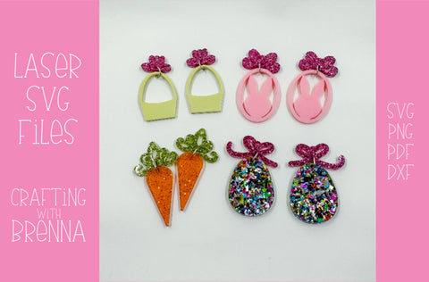 Easter Earring Bundle, Laser SVG File SVG Crafting With Brenna 