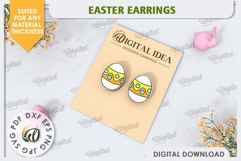 Easter Earrings Laser Cut. Spring Earrings SVG SVG Evgenyia Guschina 