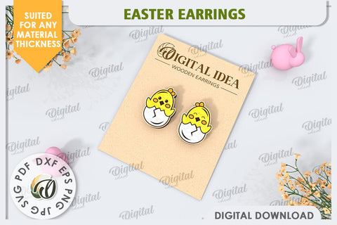 Easter Earrings Laser Cut. Spring Earrings SVG SVG Evgenyia Guschina 