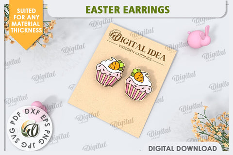 Easter Earrings Laser Cut. Spring Earrings SVG SVG Evgenyia Guschina 
