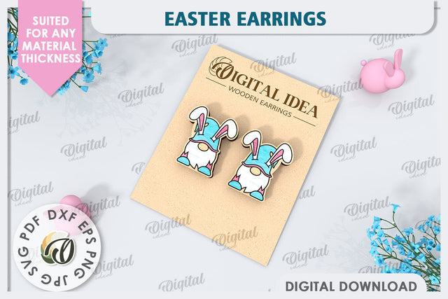 Easter Earrings Laser Cut. Spring Earrings SVG SVG Evgenyia Guschina 