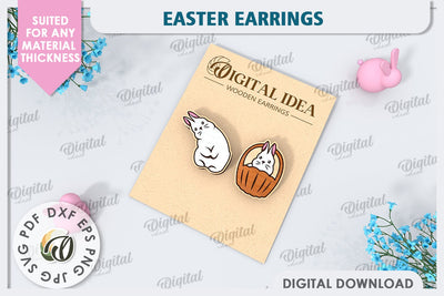 Easter Earrings Laser Cut. Spring Earrings SVG SVG Evgenyia Guschina 