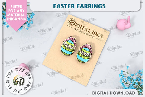 Easter Earrings Laser Cut. Spring Earrings SVG SVG Evgenyia Guschina 