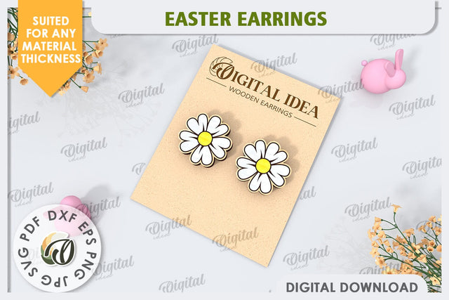 Easter Earrings Laser Cut. Spring Earrings SVG SVG Evgenyia Guschina 