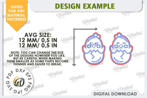 Easter Earrings Laser Cut. Spring Earrings SVG SVG Evgenyia Guschina 