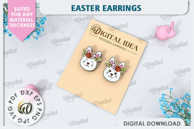 Easter Earrings Laser Cut. Spring Earrings SVG SVG Evgenyia Guschina 