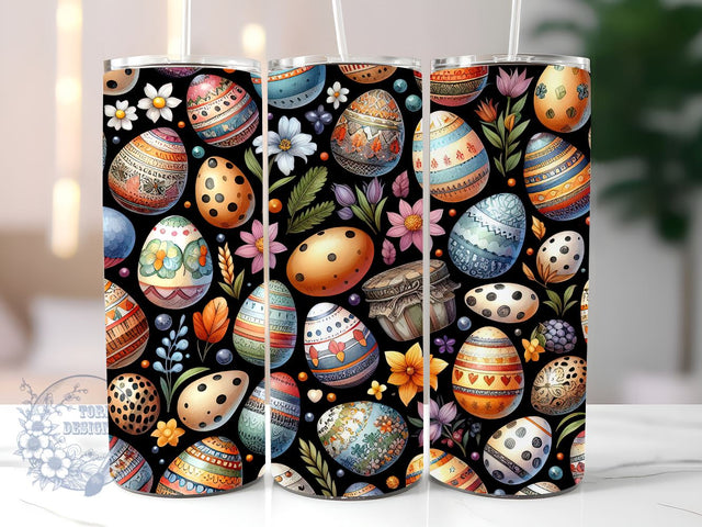Easter Egg 20 oz Skinny Tumbler Sublimation Design, Happy Easter Tumbler Png, Straight & Tapered Tumbler Wrap, Instant Digital Download Sublimation ToriDesigns 