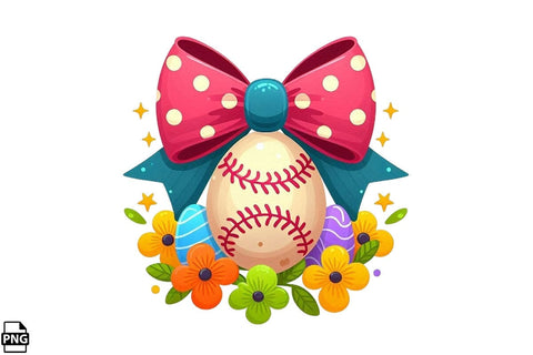 Easter Egg Baseball Coquette PNG Clipart Bundle Printable File Sublimation Creativedesigntee 