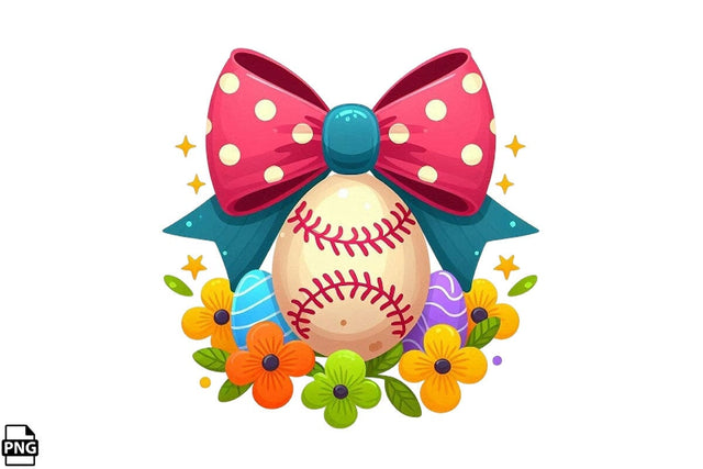 Easter Egg Baseball Coquette PNG Printable File Sublimation Creativedesigntee 