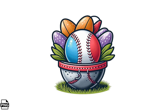 Easter Egg Baseball PNG Printable File Sublimation Creativedesigntee 